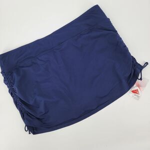 Lands End Womens Midnight Blue One-Piece Tugless Low Leg Swim Skirt 18 NWT